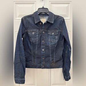 NWOT AG Adriano Goldschmied Men S Dark Blue & Black Hue Denim Jacket Made in USA